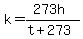 k=%28273h%29%2F%28t%2B273%29