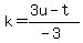 k=%283u-t%29%2F%28-3%29