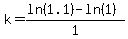 k=%28ln%281.1%29-ln%281%29%29%2F1
