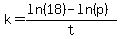 k=%28ln%2818%29-ln%28p%29%29%2Ft