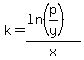 k=%28ln%28p%2Fy%29%29%2Fx