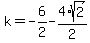 k=-6%2F2-4%2Asqrt%282%29%2F2