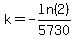 k=-ln%282%29%2F5730