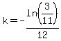 k=-ln%283%2F11%29%2F12