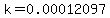 k=0.00012097