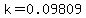 k=0.09809