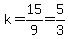 k=15%2F9=5%2F3