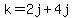 k=2j%2B4j