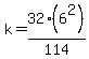 k=32%286%5E2%29%2F114