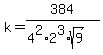 k=384%2F%284%5E2%2A2%5E3%2Asqrt%289%29%29