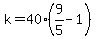 k=40%289%2F5-1%29