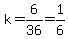 k=6%2F36+=+1%2F6