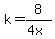 k=8%2F%284x%29