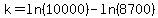 k=ln%2810000%29-ln%288700%29