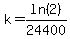 k=ln%282%29%2F24400