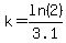 k=ln%282%29%2F3.1