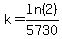 k=ln%282%29%2F5730