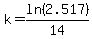 k=ln%282.517%29%2F14