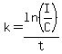k=ln%28I%2FC%29%2Ft