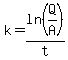k=ln%28Q%2FA%29%2Ft