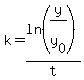 k=ln%28y%2Fy%5B0%5D%29%2Ft