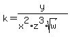 k=y%2F%28x%5E2%2Az%5E3%2Asqrt%28w%29%29