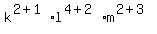 k%5E%282%2B1%29l%5E%284%2B2%29m%5E%282%2B3%29