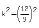 k%5E2=%2812%2F9%29%5E2