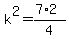 k%5E2=%287%2A2%29%2F4