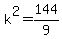 k%5E2+=+144%2F9