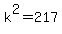 k%5E2+=+217