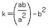 k+=+%28ab%2Fa%5E2%29+-+b%5E2