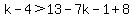 k-4%3E13-7k-1%2B8