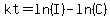 kt=ln%28I%29-ln%28C%29