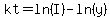 kt=ln%28I%29-ln%28y%29