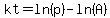 kt=ln%28p%29-ln%28A%29