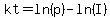 kt=ln%28p%29-ln%28I%29