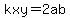 kxy=2ab