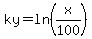 ky=ln%28x%2F100%29