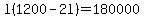 l%281200-2l%29=180000