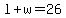 l%2Bw=26