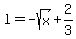l=-sqrt%28x%29+%2B+2%2F3