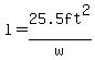 l=25.5ft%5E2%2Fw