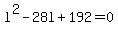 l%5E2+-+28l+%2B+192+=+0