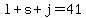 l+%2B+s+%2B+j+=+41