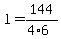 l+=+144%2F%284%2A6%29
