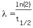 lambda=ln%282%29%2Ft%5B%221%2F2%22%5D