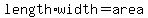 length++%2Awidth+=+area