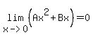 lim%28x-%3E0%2C%28Ax%5E2%2BBx%29%29=0