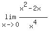 lim%28x-%3E0%2C%28x%5E2-2x%29%2F+x%5E4%29%29